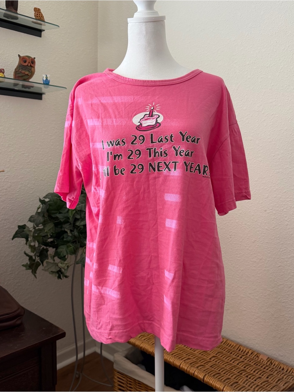 Split Pink Humorous Graphic Tee